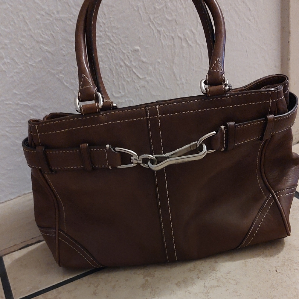 Classic Coach Brown Leather  Handbag